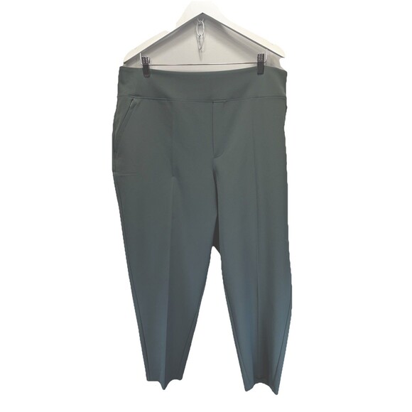 Athleta Endless High Rise Pant Womens Sz 18 Moss Green Stretch Zip Pocket Travel - Picture 4 of 11